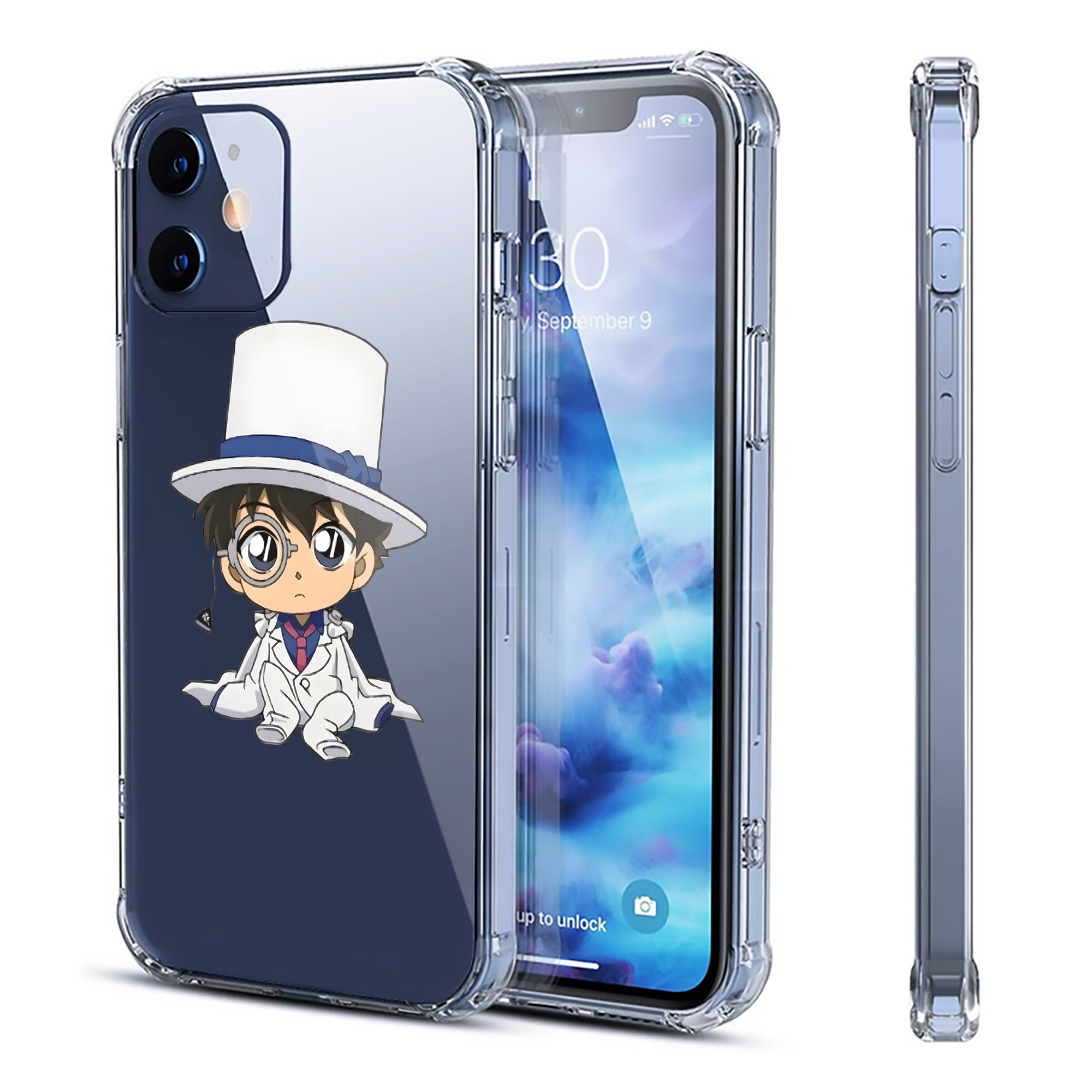 （画像用） 名探偵コナン くろば かいと Detective Conan Kuroba Kaito 【iPhone 12シリーズ対応】透明スマホケース（クリアソフトケース）